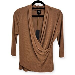 Anthropologie Bronze Drape Neck Blouse Size M **2165